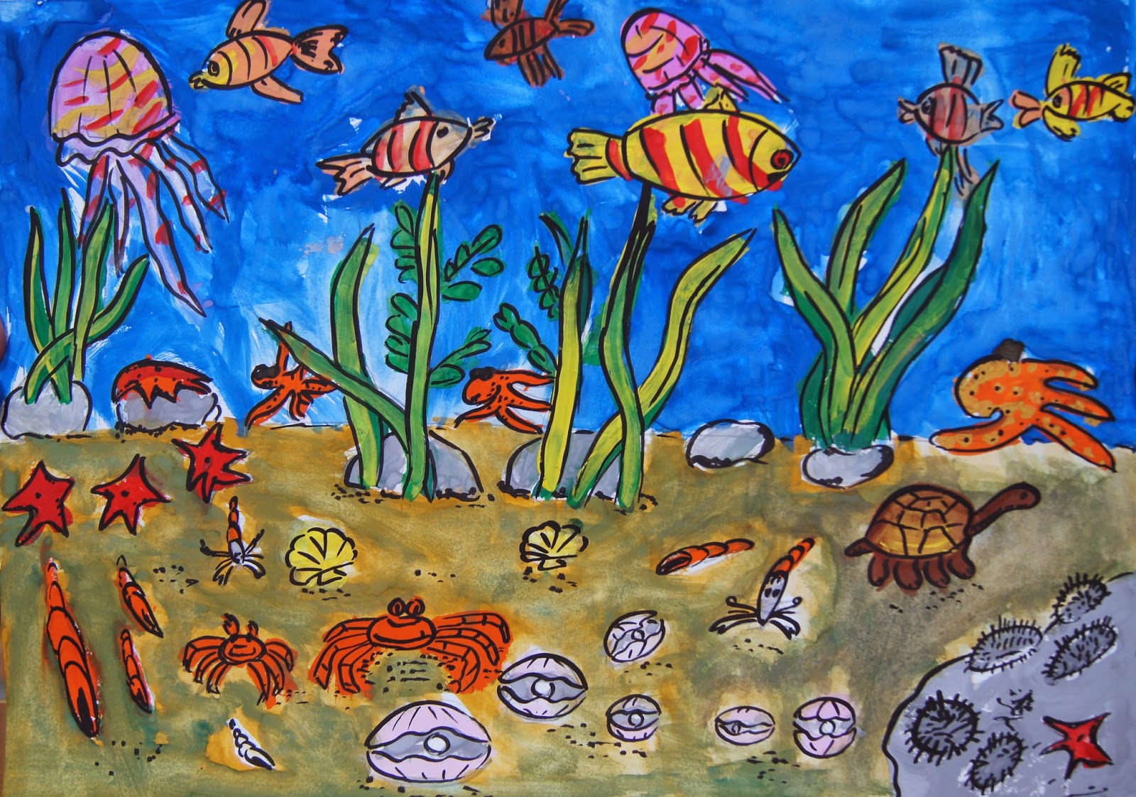 Рисунки морское дно детские рисунки